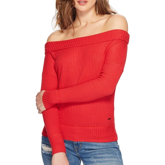 Lucky Brand Tops - Lucky Brand Red Waffle Knit Thermal Top XL